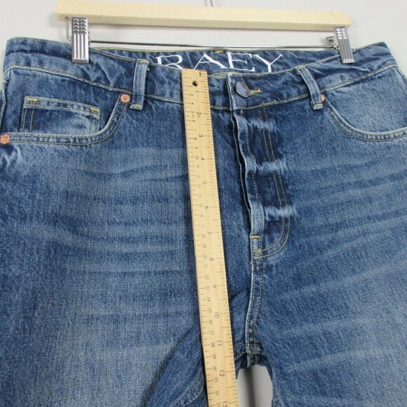 Raey Raw Hem Straight Leg Jeans Women's Size 30 Blue Button Fly Y2K Organic 758 - Picture 9 of 11